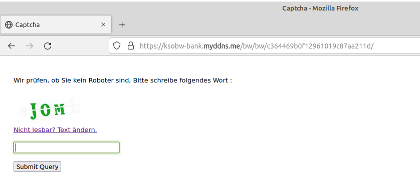 Vorab noch ein Captcha zur Überprüfung