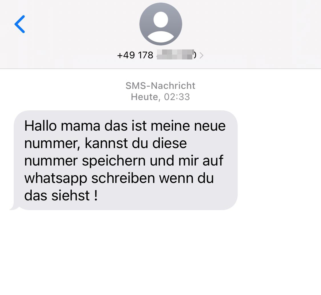 Messenger Betrug Beispiel aus Dezember 2022