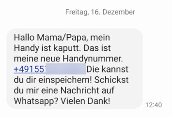 Messenger Betrug Beispiel aus Dezember 2022