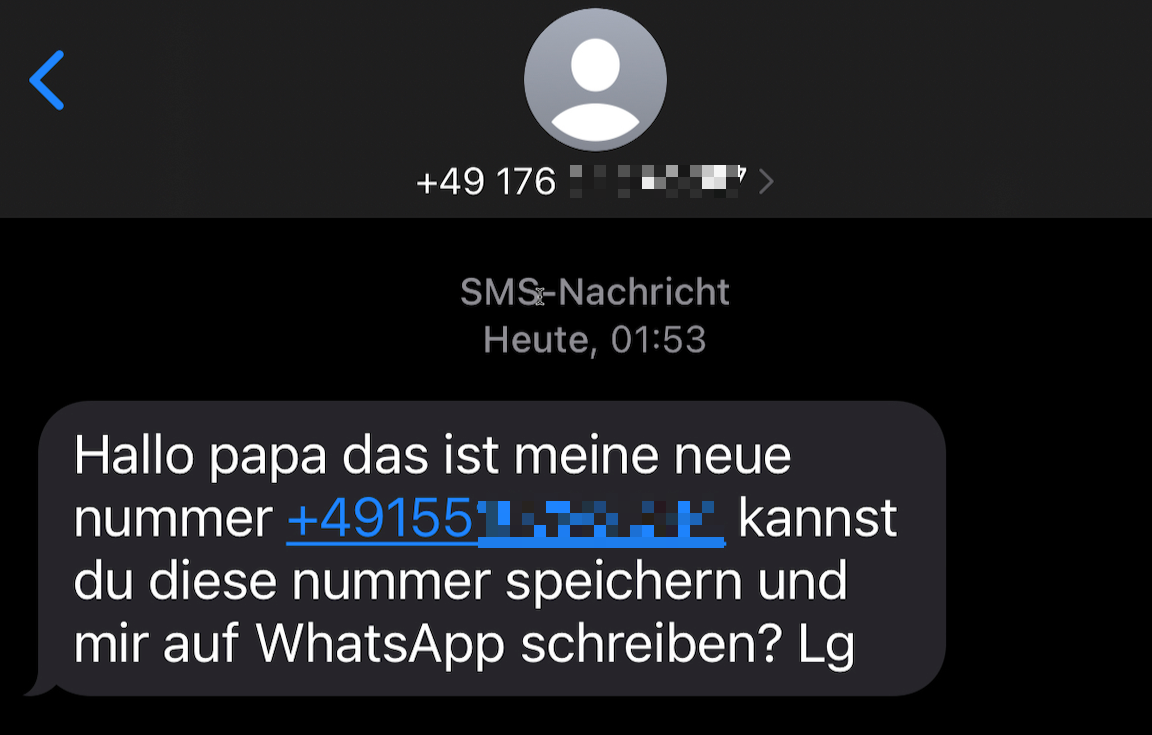 SMS der Täter (Oktober 2023)