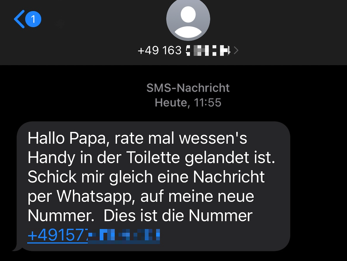 SMS der Täter (Oktober 2023)