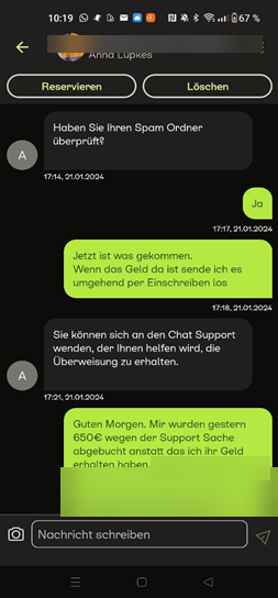 Screenshot gefälschte Käuferanfrage