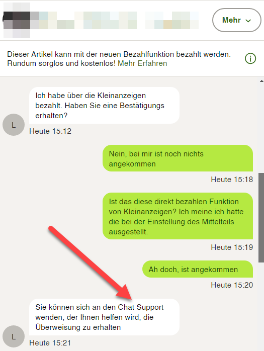 Gefälschter Kundenchat Teil 2