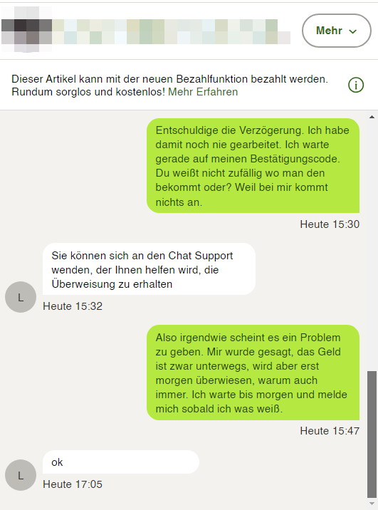 Gefälschter Kundenchat Teil 3