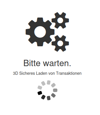 Wartesymbol nach Eingabe der Zahlungsdaten