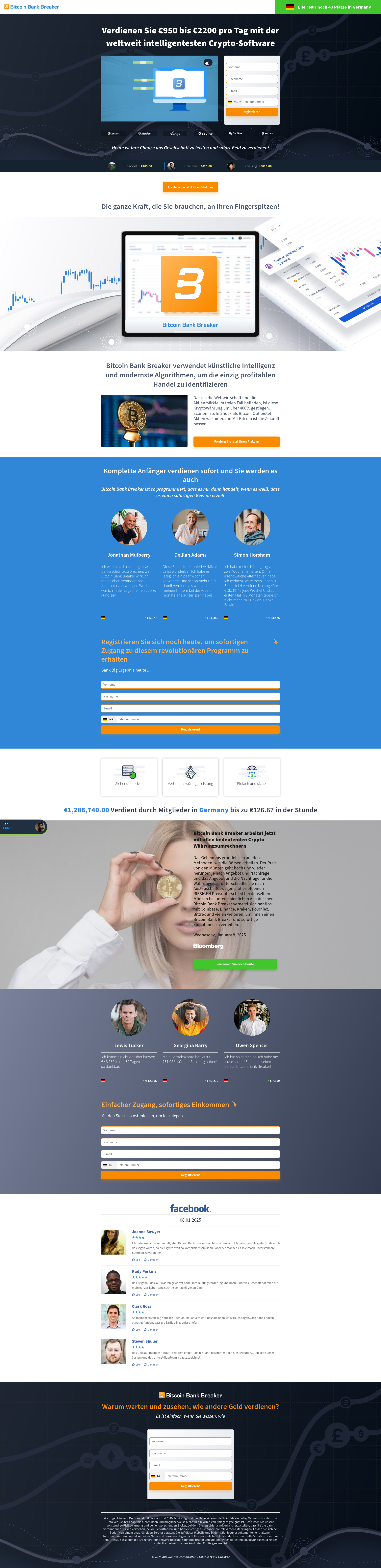 Betrügerischer Webseite für Bitcoinanlage