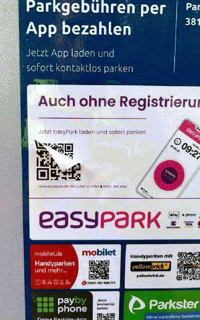 falscher QR-Code an einem Parkautomat in Braunschweig. Quelle: Polizei Braunschweig