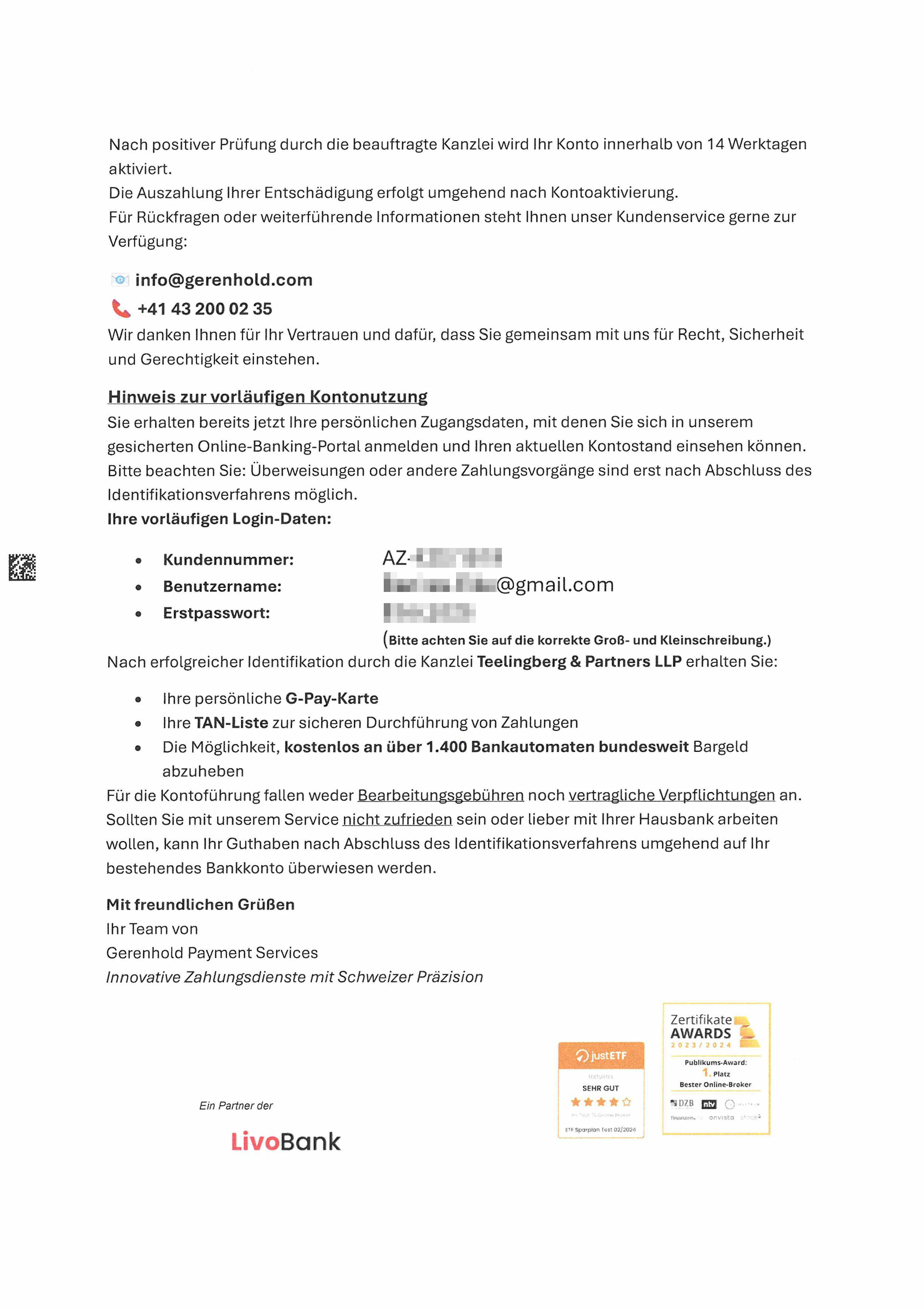 Gefälschtes Rechtsanwalt-Schreiben, Seite2